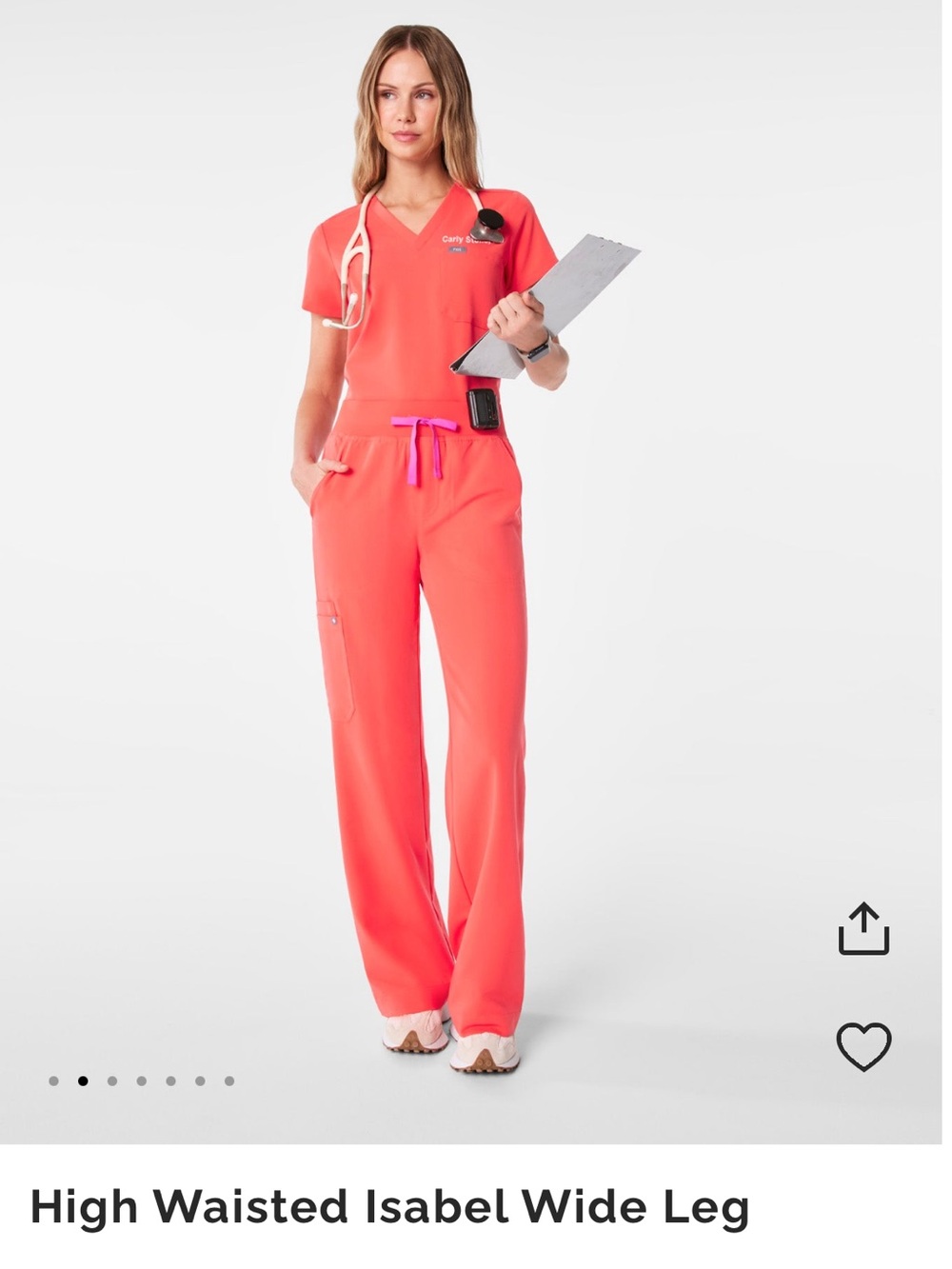 Figs Fireside Wide Leg Isabel Scrub Pants - Picture 3 of 7
